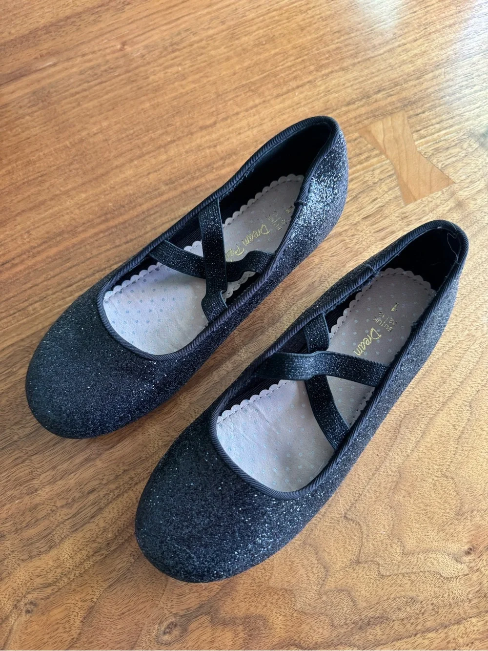 Dream Pairs Girls Black Glitter Mary Jane Flats | Like New | Size 1 Youth